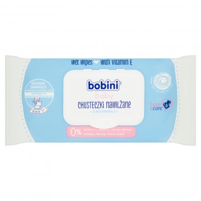 Bobini Baby Chusteczki nawilżane z witaminą E 70 sztuk