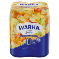 Warka Radler Piwo bezalkoholowe brzoskwinia z mandarynką 4 x 500 ml