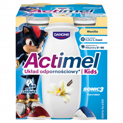 Actimel Kids Napój jogurtowy o smaku waniliowym 400 g (4 x 100 g)