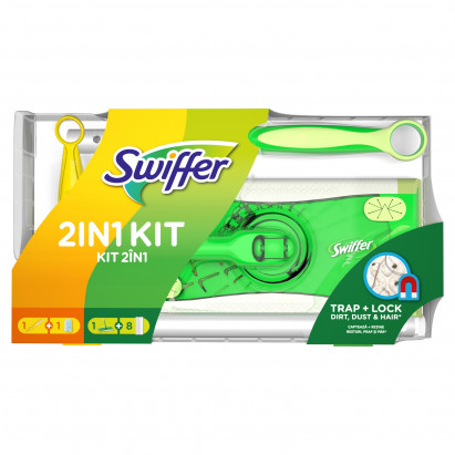 Swiffer Zestaw: 1 mop + 8 ściereczek, 1 miotełka + 1 wkład do zbierania sierści