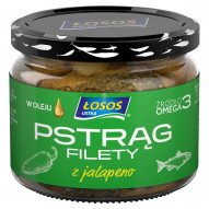 Łosoś Ustka Pstrąg filety z papryczką jalapeno w oleju 260 g