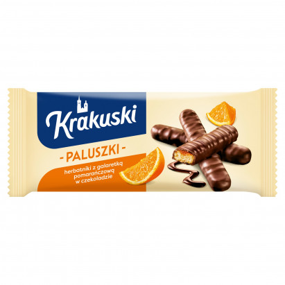 Krakuski Paluszki z galaretką pomarańczową w czekoladzie 144 g