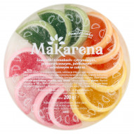 Pomorzanka Makarena Galaretki o smakach cytrynowym pomarańczowym jabłkowym wiśniowym w cukrze 200 g