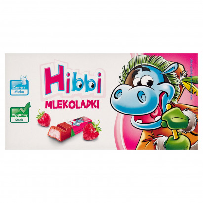 Hibbi Mlekoladki Czekolada mleczna z nadzieniem o smaku jogurtowo-truskawkowym 100 g