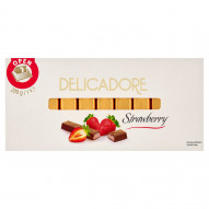 Delicadore Czekolada mleczna z nadzieniem o smaku truskawkowym 200 g
