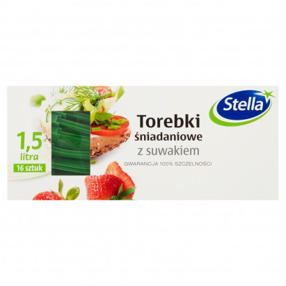 Stella Torebki śniadaniowe z suwakiem 1,5 l 16 sztuk