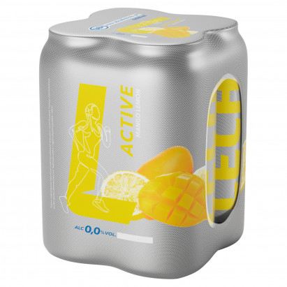 Lech Active Piwo bezalkoholowe o smaku mango i cytryny 2 l (4 x 0,5 l)