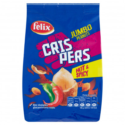 Felix Crispers Jumbo Hot&Spicy Orzeszki ziemne smażone 125 g