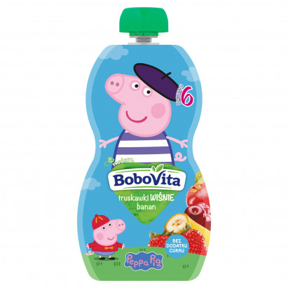 BoboVita Mus truskawki wiśnie banan po 6 miesiącu 100 g