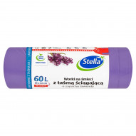 Stella Worki na śmieci z taśmą ściągającą o zapachu lawendy 60 l 10 sztuk