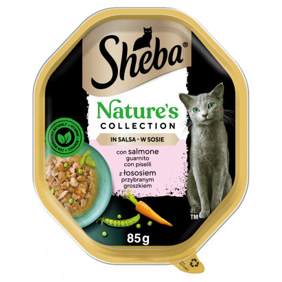 Sheba Nature's Collection Mokra karma dla kotów w sosie z łososiem przybranym groszkiem 85 g