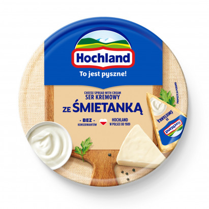 Hochland Ser kremowy ze śmietanką w trójkącikach 180 g (8 sztuk)