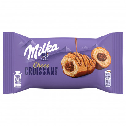 Milka Choco Croissan Rogalik z ciasta francuskiego z nadzieniem z mleczną czekoladą 50 g