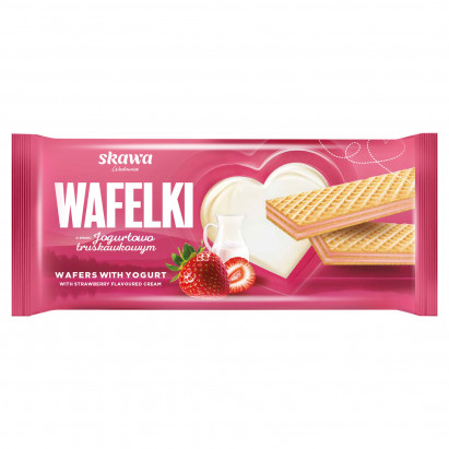 Wadowice Skawa Wafelki o smaku jogurtowo-truskawkowym 180 g