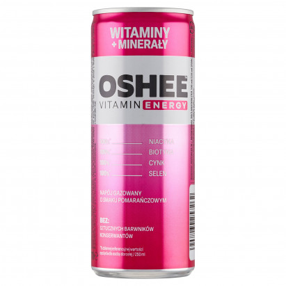 Oshee Vitamin Energy Napój gazowany o smaku pomarańczowym 250 ml