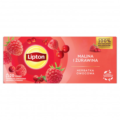 Lipton Herbatka owocowa malina i żurawina 32 g (20 torebek)