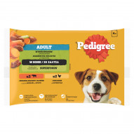 Pedigree Adult Mokra karma dla dorosłych psów wybór smaków z warzywami w sosie 400 g (4 x 100 g)