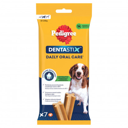 Pedigree DentaStix Karma uzupełniająca dla psów 10-25 kg 180 g (7 sztuk)