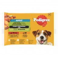 Pedigree Adult Mokra karma dla dorosłych psów wybór smaków z warzywami w sosie 400 g (4 x 100 g)