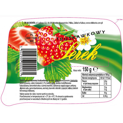 Mlekovita Serek homogenizowany o smaku truskawkowym 150g