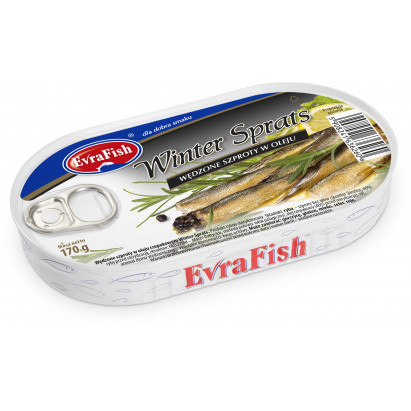EVRAFISH winter sprats wędzone szproty w oleju 170 g