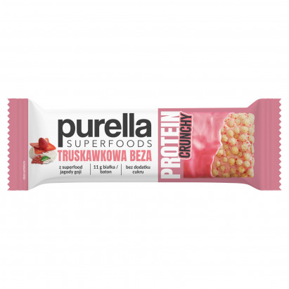 Purella Superfoods Protein Crunchy Baton białkowy truskawkowa beza 45 g