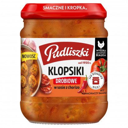 Pudliszki Klopsiki drobiowe w sosie z chorizo 440 g