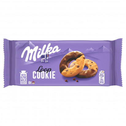 Milka Loop Cookie Ciastka Z Kawałkami Czekolady 132 G (6 Sztuk)