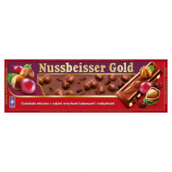 Nussbeisser Gold Czekolada Mleczna Z Całymi Orzechami Laskowymi I Rodzynkami 220 G