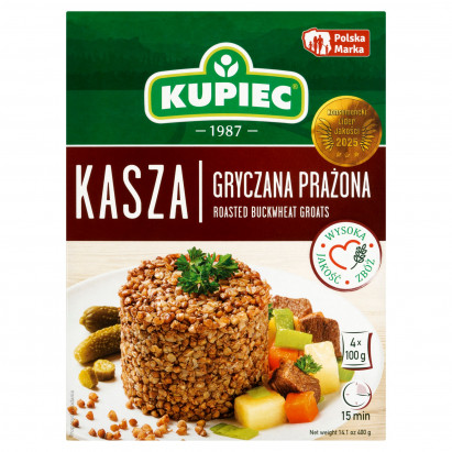 Kupiec Kasza gryczana prażona 400 g (4 x 100 g)