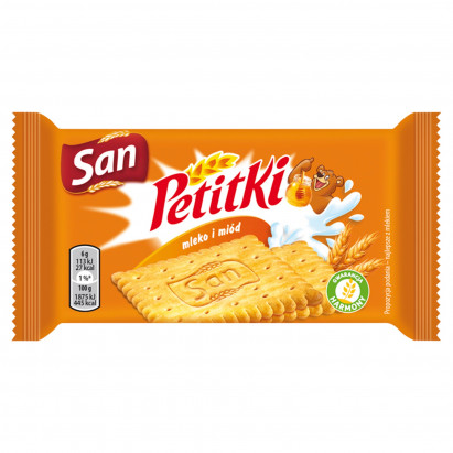 San Petitki herbatniki z dodatkiem mleka i miodu - 48 g