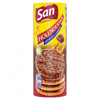 San Holenderskie herbatniki półsłodkie oblane czekoladą mleczną - 170 g