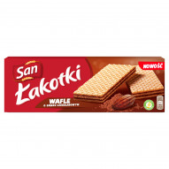 San Łakotki wafle z nadzieniem o smaku czekoladowym - 146 g