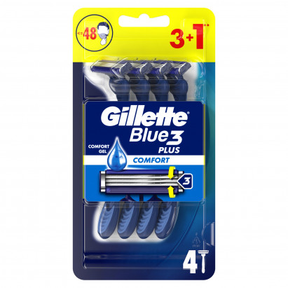 Gillette Blue3 Plus Comfort, maszynki jednorazowe dla mężczyzn, 4 sztuk