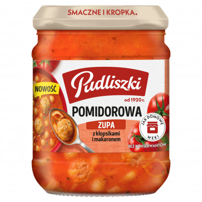 Pudliszki Zupa pomidorowa z klopsikami i makaronem 450 g
