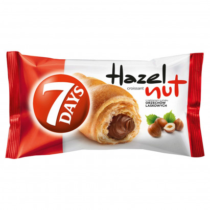 7Days Hazelnut rogalik z ciasta francuskiego z nadzieniem z orzechami laskowymi - 60 g