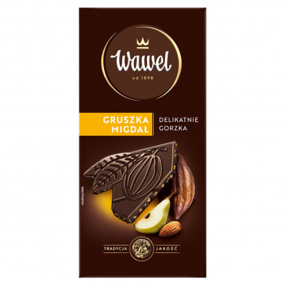 Wawel Czekolada delikatnie gorzka gruszka migdał 90 g