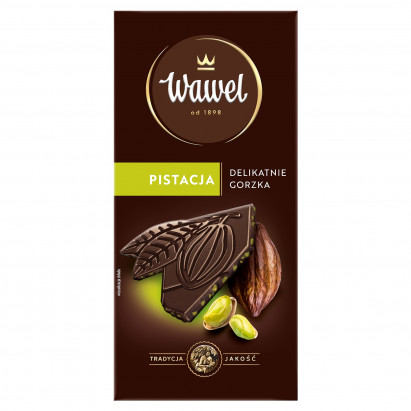 Wawel Czekolada delikatnie gorzka pistacja 90 g