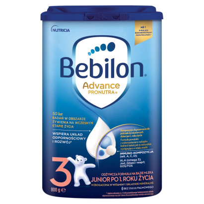Bebilon 3 Advance Pronutra Junior Odżywcza formuła na bazie mleka po 1. roku życia 800 g