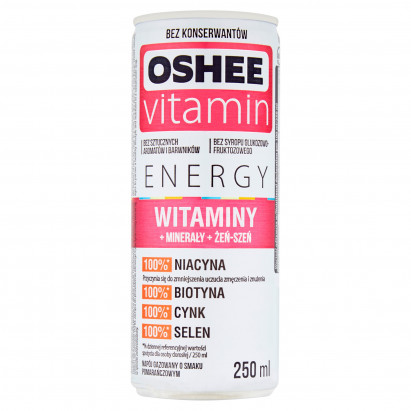 Oshee Vitamin Energy Witaminy Napój gazowany o smaku pomarańczowym 250 ml