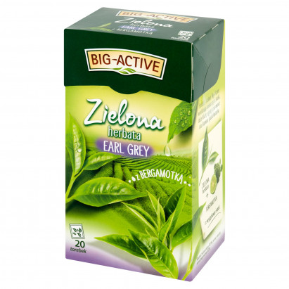 Big-Active Zielona herbata Earl Grey z bergamotką 30 g (20 x 1,5 g)