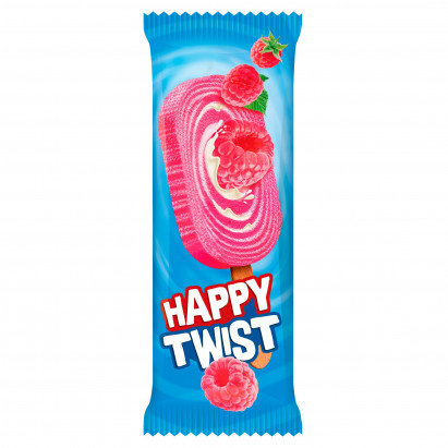 Happy Twist Lody o smaku śmietankowym i lody wodne o smaku malinowym 100 ml