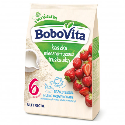 BoboVita Kaszka mleczno-ryżowa truskawka po 6 miesiącu 230 g