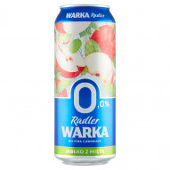 Warka Radler Piwo bezalkoholowe z lemoniadą o smaku jabłka z miętą 500 ml