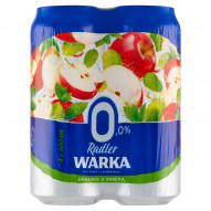 Warka Radler Piwo bezalkoholowe z lemoniadą o smaku jabłka z miętą 4 x 500 ml