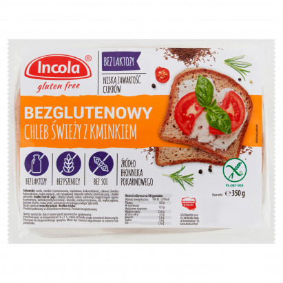 Incola Chleb świeży z kminkiem bezglutenowy 350 g