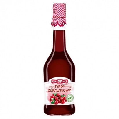 SYROP ŻURAWINOWY DOMOWY NIESŁODZONY 500ML POLSKA RÓŻA