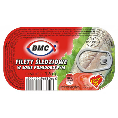 FILET ŚLEDZIOWY W POMIDORACH 125G BMC
