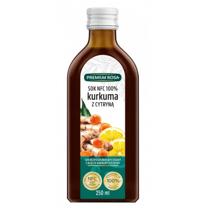 SOK Z KURKUMY Z CYTRYNĄ 250ML PREMIUM ROSA