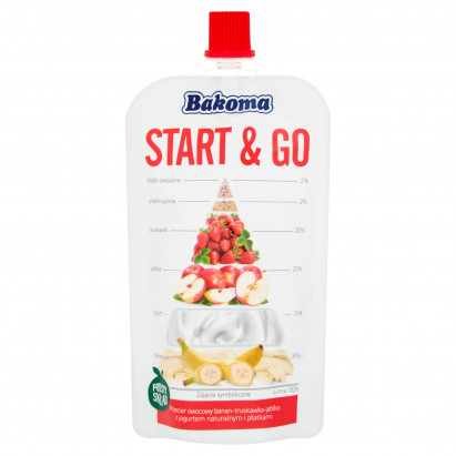 Bakoma Start & Go Przecier owocowy banan-truskawka-jabłko 120 g